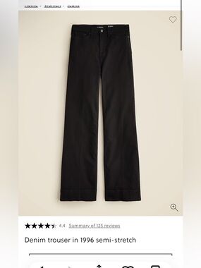 JCrew black denim trouser. Size 28